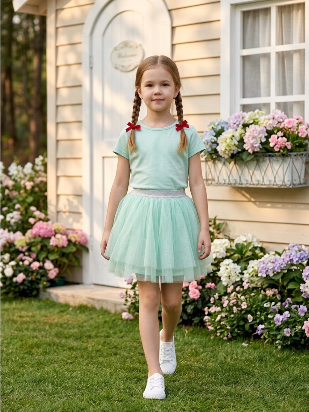 NWT Doe A Dear Little Girls Classic Mint Green Tutu Skirt - Size 6